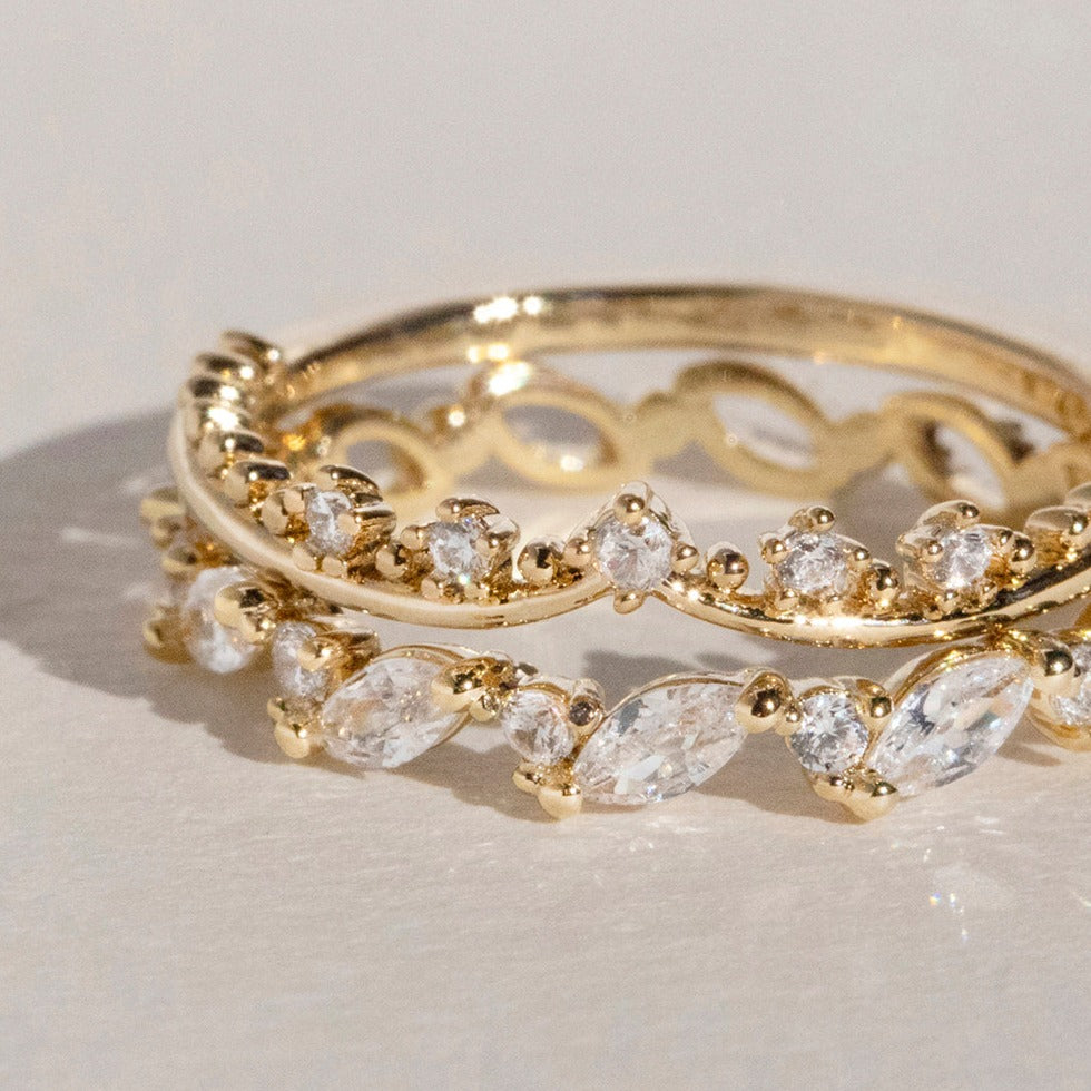 White topaz band ring