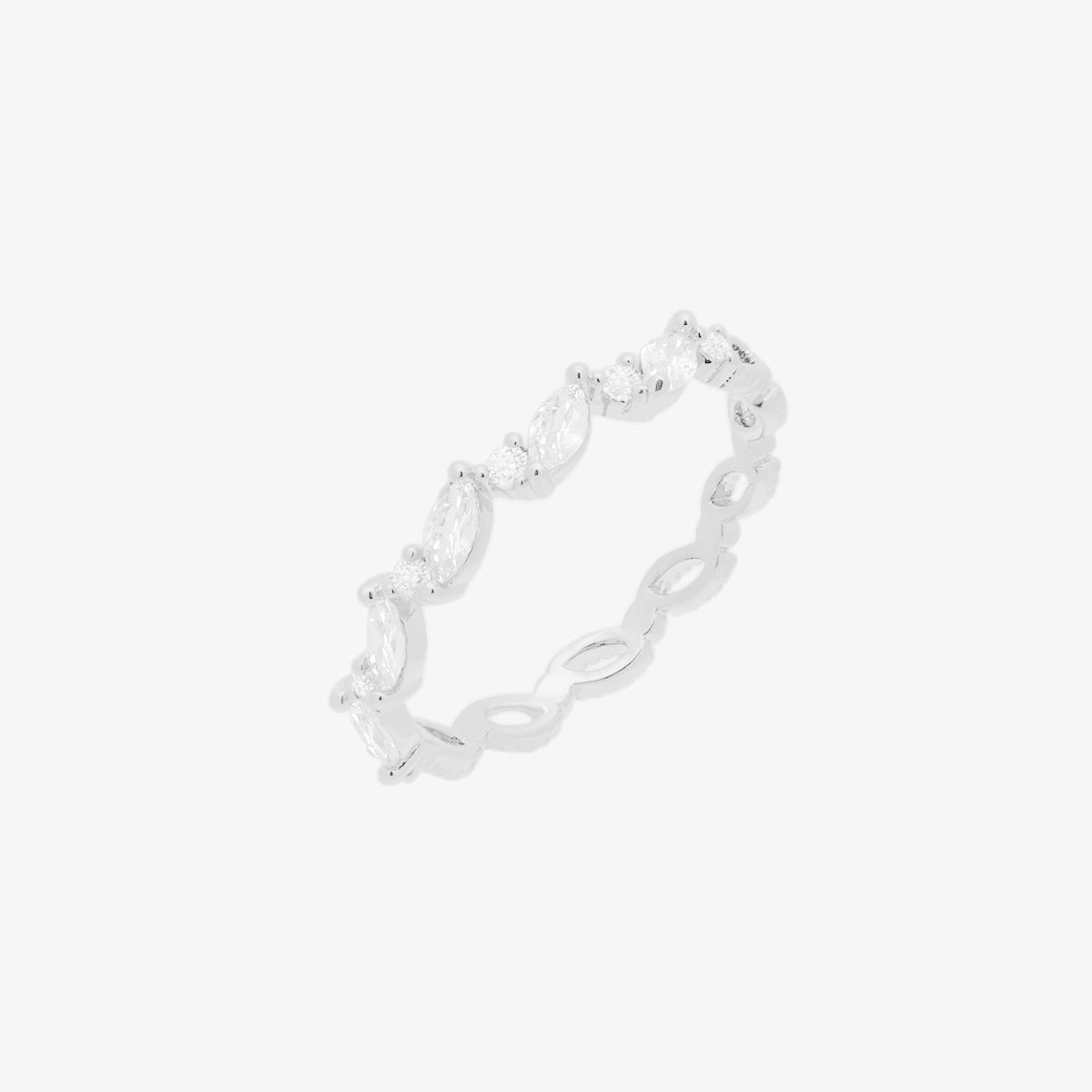 White topaz band ring