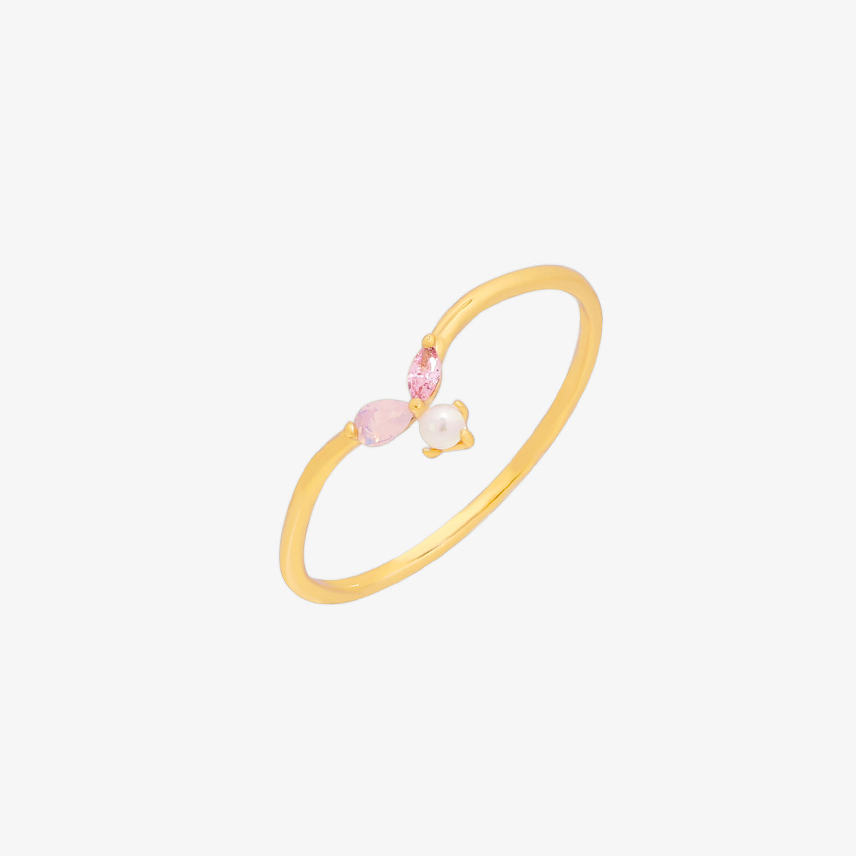 Pearl Pink Gemstone Ring featuring a beautiful pink gemstone, expertly crafted with high-quality materials for a timeless and elegant look.
