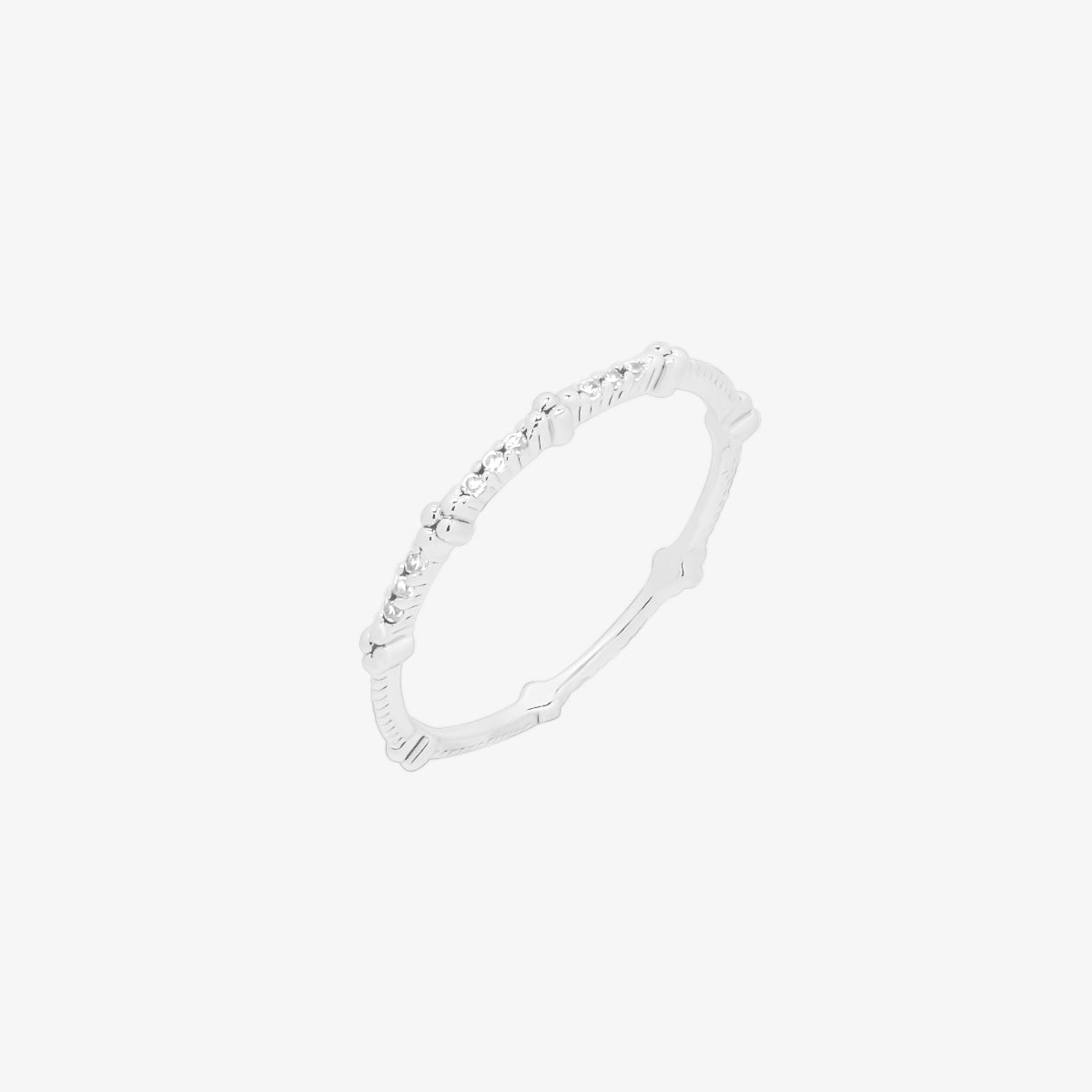 Simple Line Cubic Ring featuring a minimalist band with a single cubic zirconia, offering a sleek and elegant touch to any outfit.