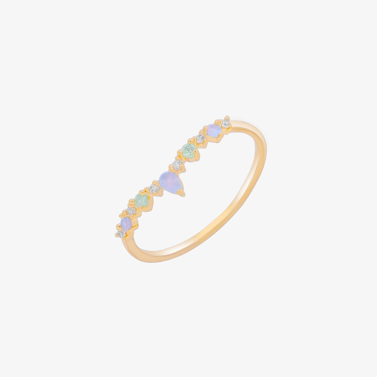V-Curve Gemstone Ring