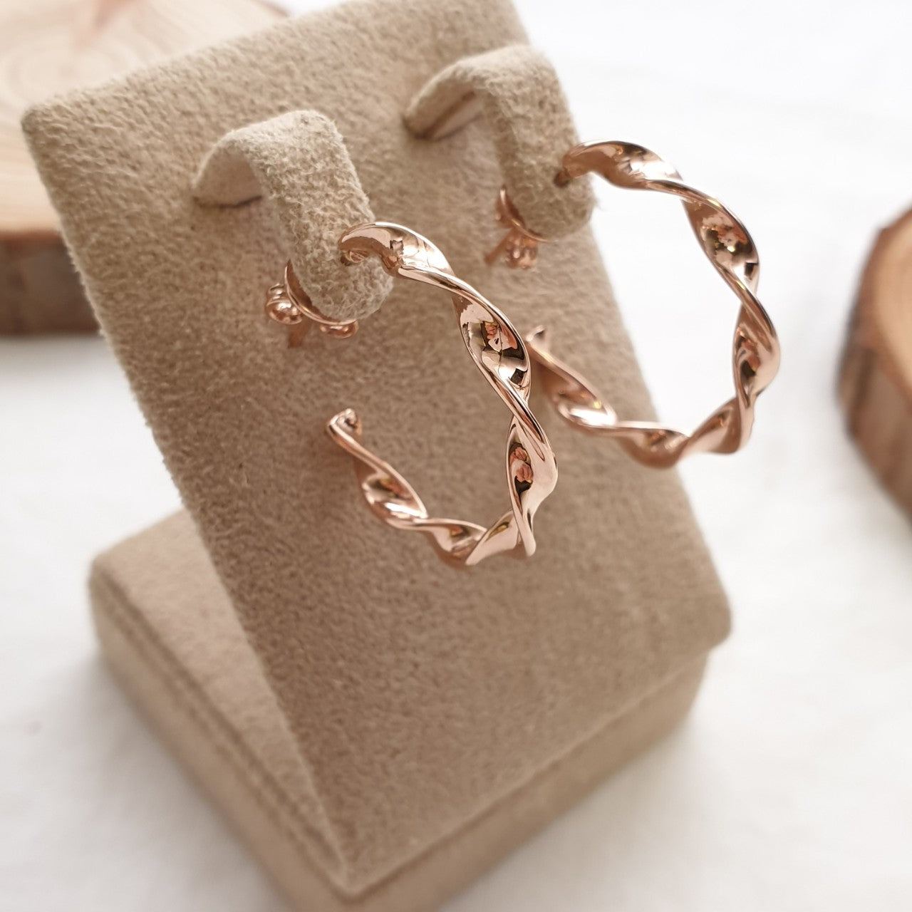 Twisted circle earrings