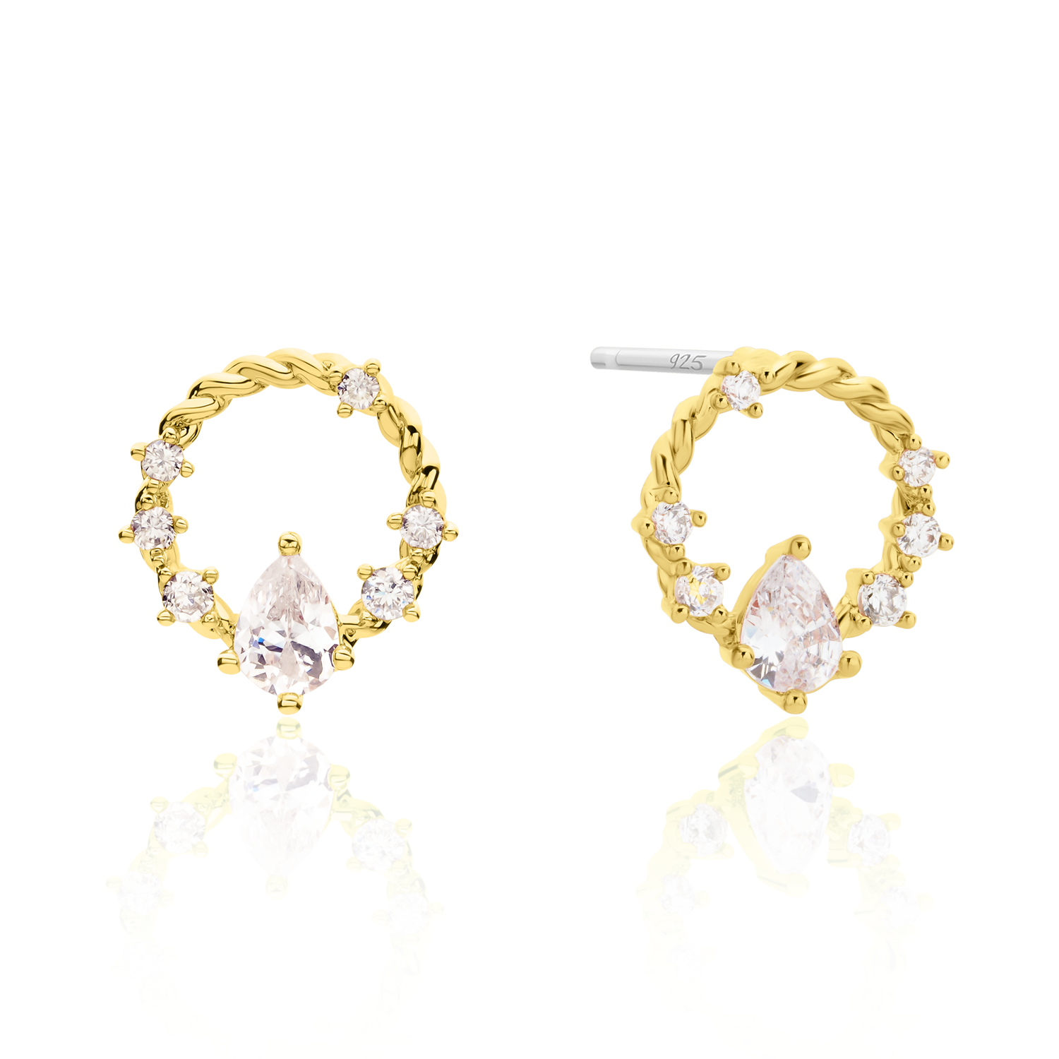 Cubic circle rope earrings