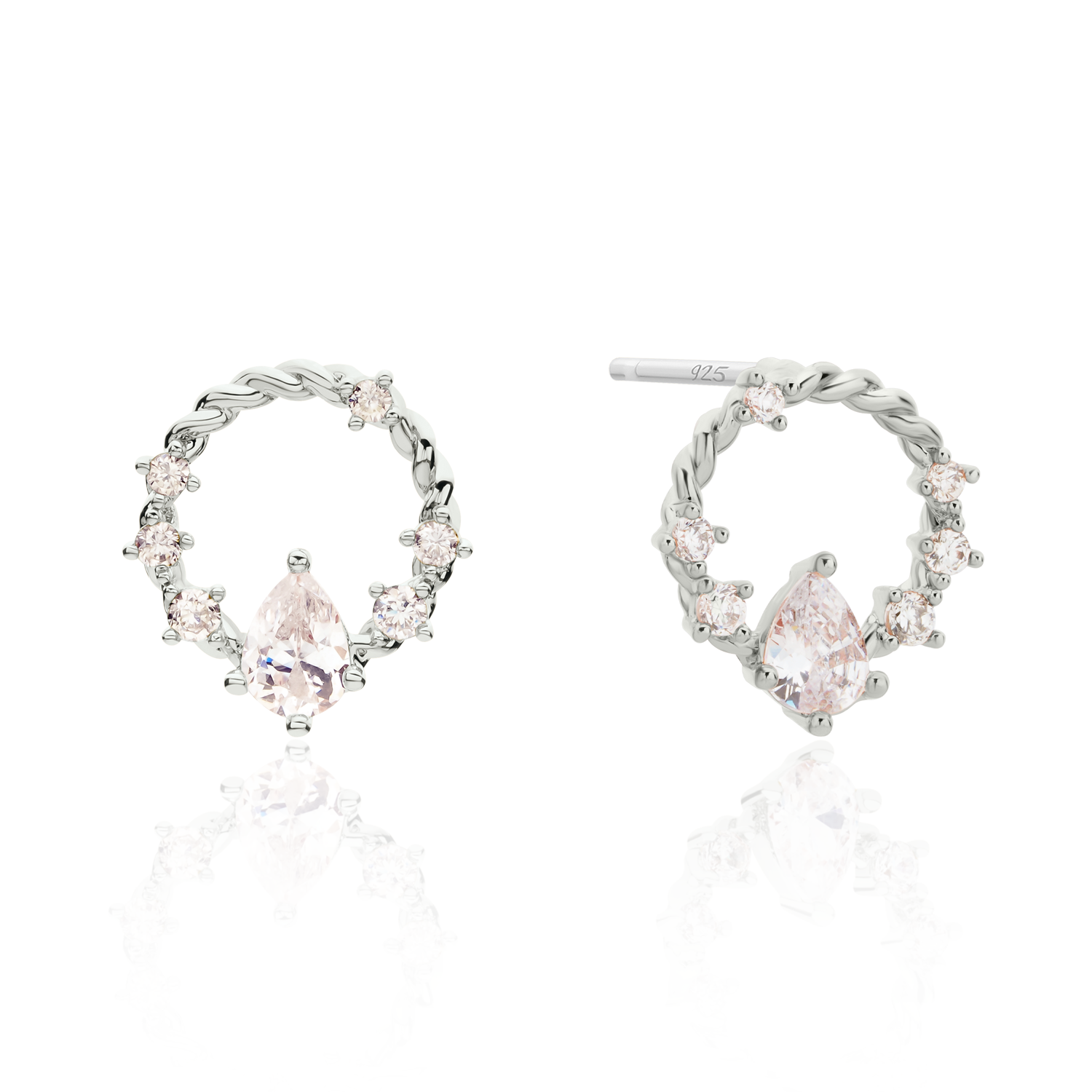 Cubic circle rope earrings