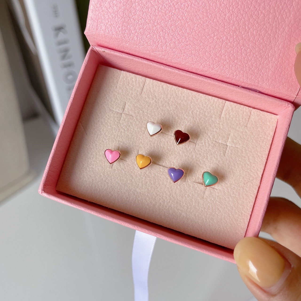 Epoxy heart earrings