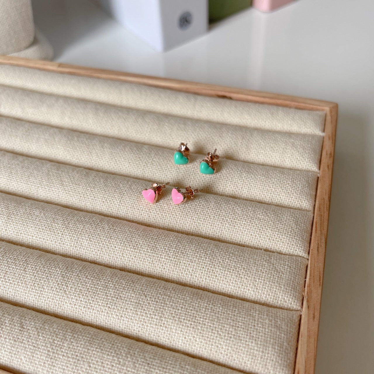 Epoxy heart earrings