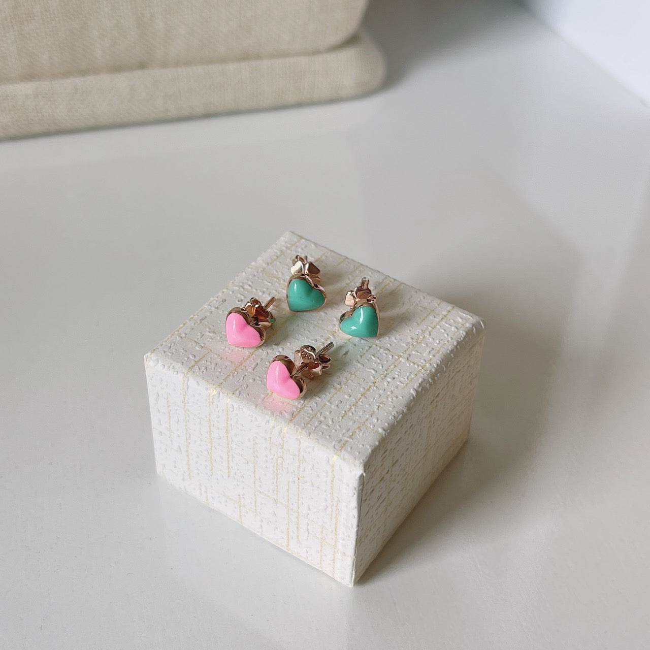 Epoxy heart earrings