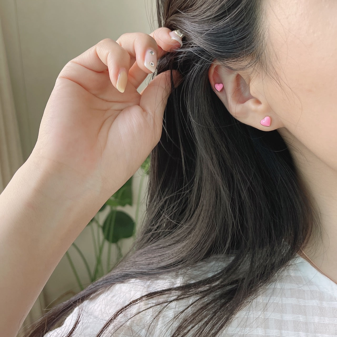 Epoxy heart earrings