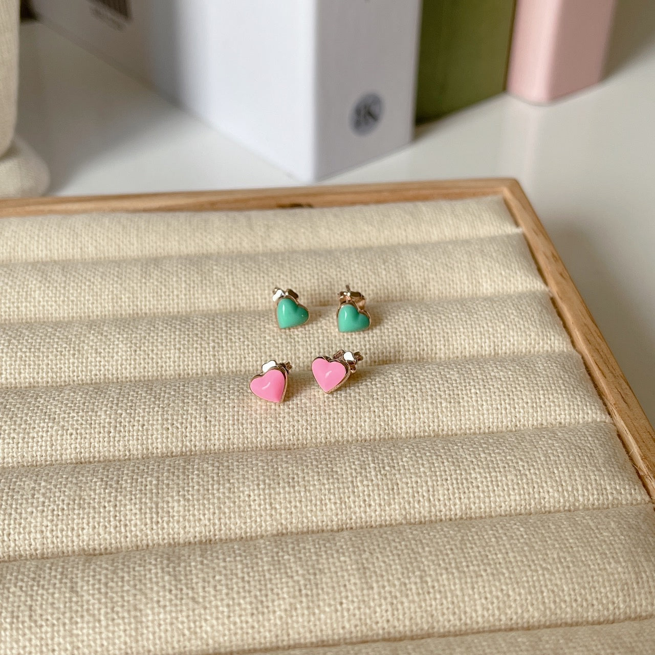 Epoxy heart earrings