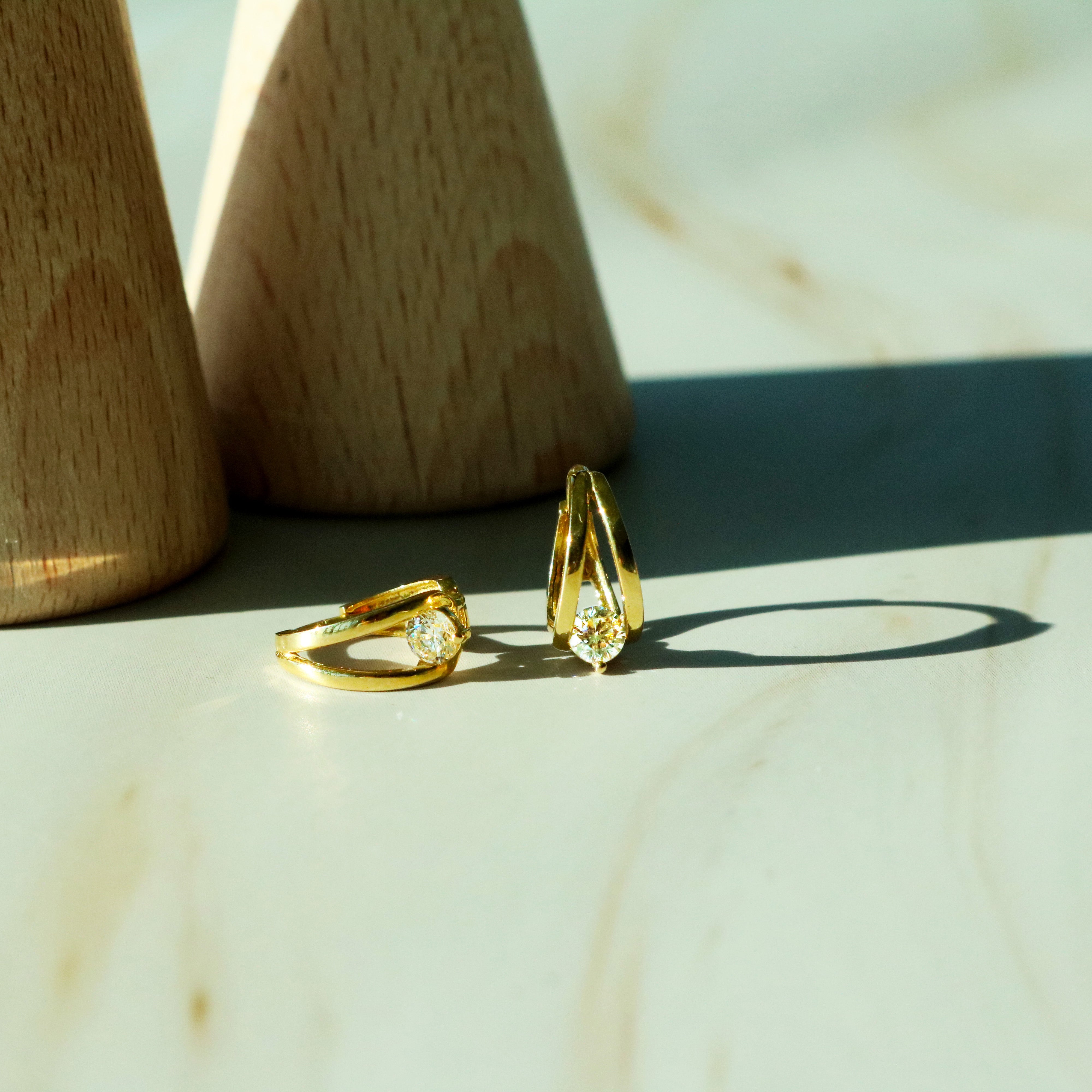 Cubic huggie earrings